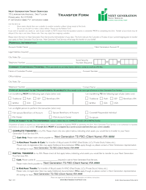 Next Generation Trust Services Transfer Form