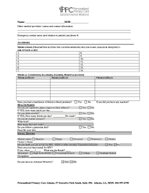 Medical History Form
