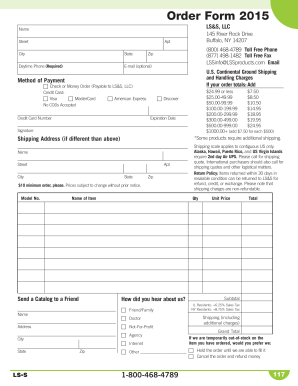 Order Form 2015