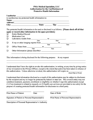 Authorization for Use of Protected Health Information