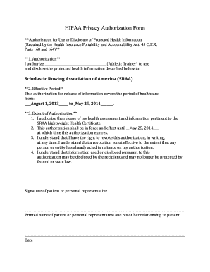 HIPAA Privacy Authorization Form