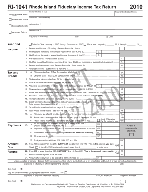 Rhode Island Fiduciary Income Tax Return