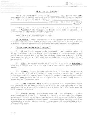 Reseller Agreement Template