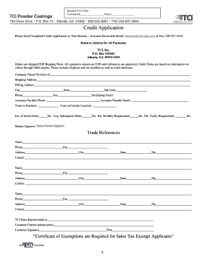 TCI Credit Application Form