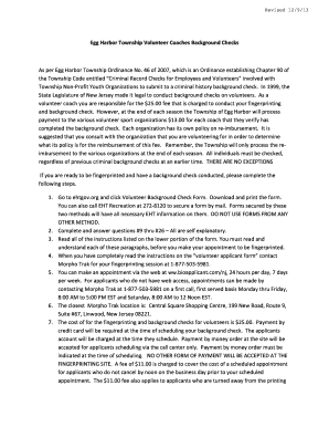 New Jersey Volunteer Coaches Background Check Form