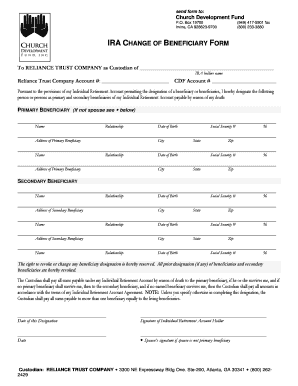 IRA Change of Beneficiary Form