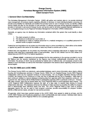 Orange County Homeless Management Information System Client Consent Form