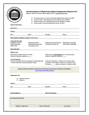 Fillable Online Gurnick Diploma Request Form - Gurnick Academy - Gurnick Fax Email Print - Pdffiller