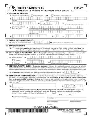 TSP-77 Request for Partial Withdrawal