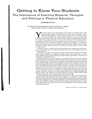 Physical Education Student Assessment Guide