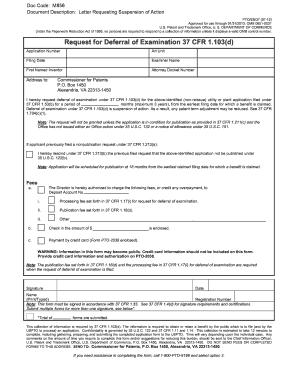 Request for Deferral of Examination
