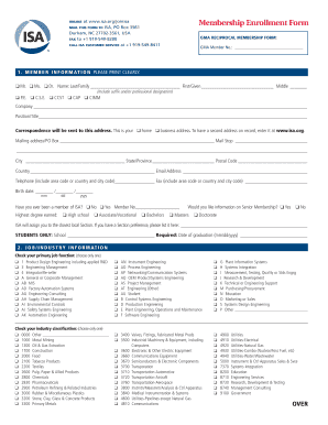 ISA Membership Enrollment Form