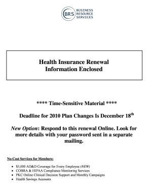Blue Cross and Blue Shield of Vermont Health Insurance Renewal Form
