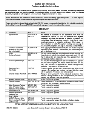 Custom Care II Enhanced Long-Term Care Insurance Application