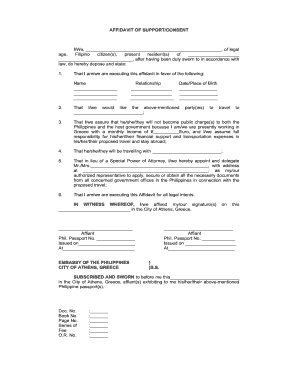 Affidavit of Support/Consent