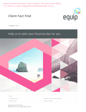 Client Fact Find Form