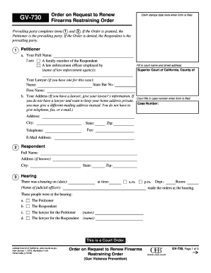California Firearms Restraining Order Renewal