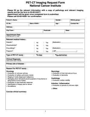 PET-CT Imaging Request Form