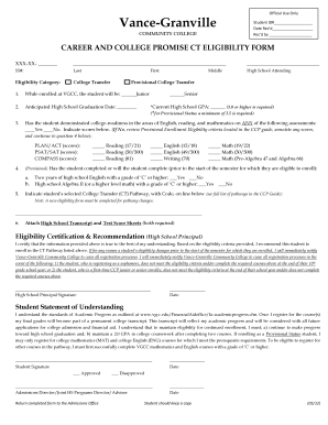 Career and College Promise CT Eligibility Form