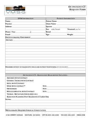 Outpatient CT Request Form