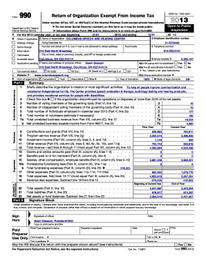 Form 990 Return of Organization Exempt From Income Tax