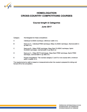 CROSS-COUNTRY COMPETITIONS COURSES