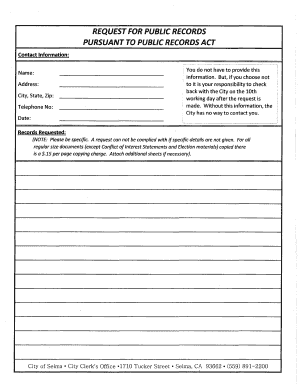 California Public Records Request Form