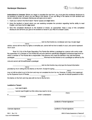 Florida Nonlawyer Disclosure Form