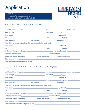 Rental Application Form