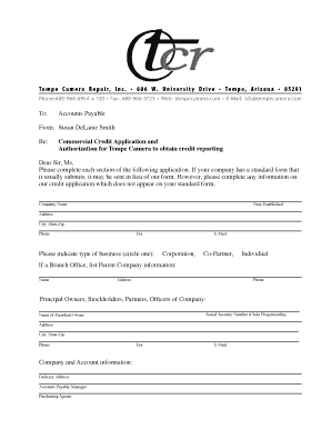 Commercial Credit Application