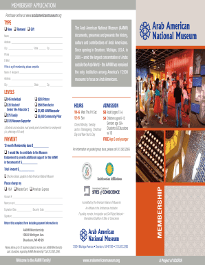 Arab American National Museum Membership Application