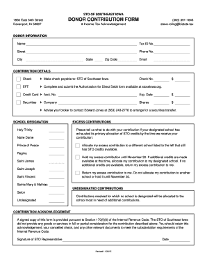 STO of Southeast Iowa Donor Contribution Form