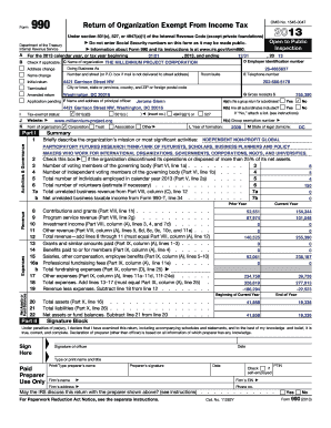 Form 990 Return of Organization Exempt From Income Tax
