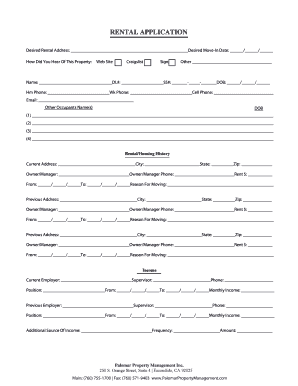 Rental Application Form