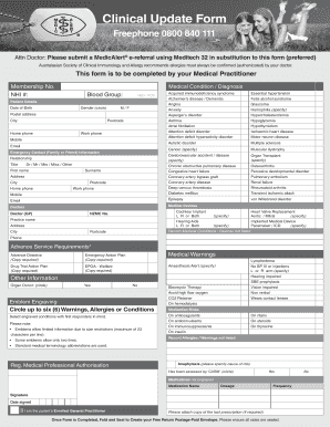 Clinical Update Form
