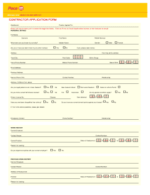 Contractor Application Form