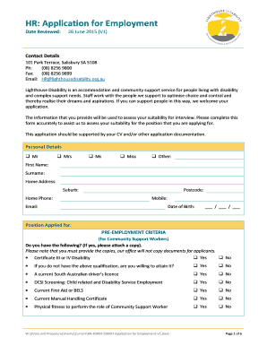 HR Application for Employment - lighthousedisabilityorgau - lighthousedisability org