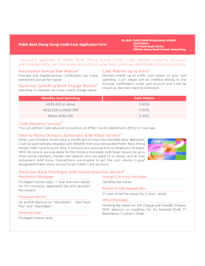 Public Bank Hong Kong Credit Card Application Form