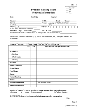 Illinois Problem-Solving Team Form