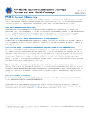 Health Insurance Marketplace Coverage Options Notice