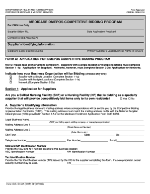 Medicare DMEPOS Competitive Bidding Program Application