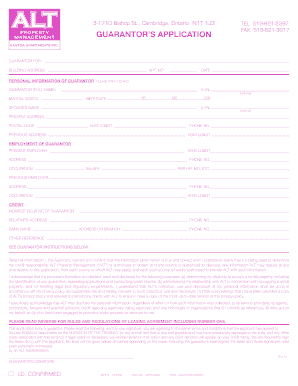 Guarantor Application Form
