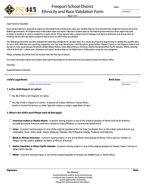 Ethnicity and Race Validation Form