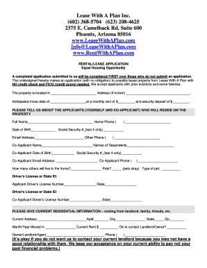 Rental Lease Application