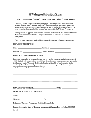 Procurement Conflict of Interest Disclosure Form