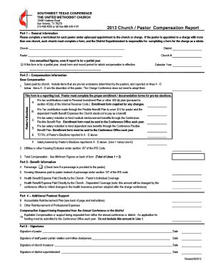 2013 Church Pastor Compensation Report