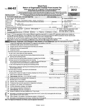 IRS Form 990-EZ 2012
