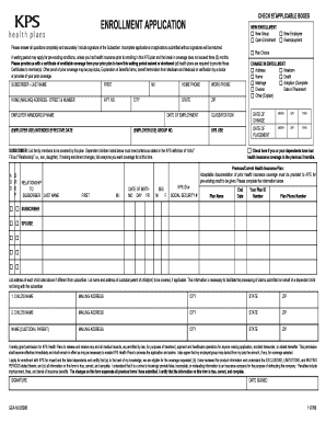 KPS Health Plans Enrollment Application