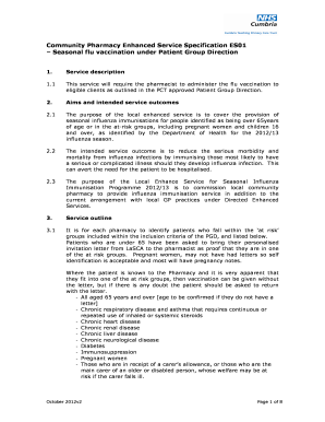 NHS Pharmacy Flu Vaccination Patient Survey