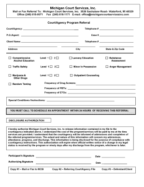 Court Agency Program Referral Form